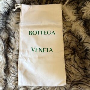 Bottega Veneta White Dust Bag with Green Logo